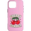 Generic Custodia per iPhone 16 Pro Max Camicia estiva Cherry per ragazze | Simpatica maglietta Y2K Cherry Graphic