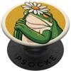 Toadstool Lane Cream Frog Holding a Daisy per gli amanti delle rane, fan del cottagecore PopSockets PopGrip Adesivo