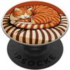 Nine Lives Press Pan di gatto arancione su un cuscino per gli amanti dei gatti, proprietari di gatti PopSockets PopGrip Adesivo
