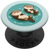 Inkline Panel Studio Lontra Chibi marrone che si tiene per mano per gli appassionati di anime PopSockets PopGrip Adesivo