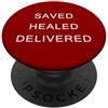 Share Your Christian Faith Testimony Saved, Healed, Delivered - Christian Faith Testimony (Red) PopSockets PopGrip Adesivo