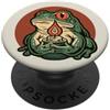 Toadstool Lane Frog Holding a Candle per gli amanti della rana, gli appassionati di cottagecore PopSockets PopGrip Adesivo