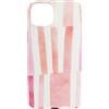 generic Custodia per iPhone 15 Plus Grafica a coquette a righe rosa tenue