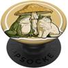 Toadstool Lane Rana verde con radio per gli amanti delle rane, gli appassionati di cottagecore PopSockets PopGrip Adesivo