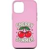 Generic Custodia per iPhone 12/12 Pro Camicia estiva Cherry per ragazze | Simpatica maglietta Y2K Cherry Graphic