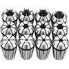 VEVOR Set di Pinze di Serraggio 12 pz ER16 1/16-13/32 pollici per Fresatrice Utensili Trapani a Colonna, Mandrino per Tornio, TIR 0,0008 pollici, Fresatura CNC, Incisione, Acciaio Legato, con Custodia
