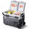 VEVOR Frigorifero Portatile per Auto, Frigorifero 12 V, Congelatore Portatile a Due Zona da 50 L , Temperatura Regolabile - 20 ~ 20 ℃, Refrigeratore a Compressore per Casa, Esterno, Camper, Auto