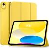 TiMOVO Sottile Cover per iPad A16 11/iPad 10 Gen 10,9, Giallo Chiaro | Custodia con Supporto, Retro Rigido in PC, Riattivazione/Spegnimento Automatico, Compatibile con Touch ID, Design Tri-Fold