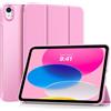 TiMOVO Sottile Cover per iPad A16 11/iPad 10 Gen 10,9, Fiore Rosa | Custodia con Supporto, Retro Rigido in PC, Riattivazione/Spegnimento Automatico, Compatibile con Touch ID, Design Tri-Fold