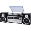 Trevi DAB+ STEREO TURNTABLE 25W WIRELESS USB SD AUX-IN CASSETTE ENCODING TT 1072 DAB NERO