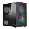 NUWO Blitz R27 Case PC Micro-ATX Nero Mini Tower 3 Ventole RGB Vetro Temperato
