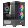 Nuwo Clash CK100 Case PC Micro-ATX Mini Tower Nero - 3 Ventole ARGB 120mm - Pannello Frontale e Laterale in Vetro Temperato
