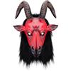 Pesoncarl Maschera da diavolo Spaventoso 3D Testa intera Corno Maschera di capra Mostro Demone Costume di Halloween per la festa di Pasqua Halloween Cosplay