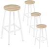 Klihome Sgabelli da Bar Set di 4, Alto 64.5cm, Legno chiaro | Sgabello da Cucina, con Poggiapiedi, Sgabelli Alti, in Stile Moderni Industriale, per Bar Caffè, Isola Cucina