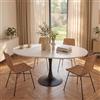 Aislinglen - Tavolo da pranzo rotondo allungabile, tavolo da pranzo ovale per 4-6 persone, 100-140 cm, moderno tavolo da cucina in legno, adatto per cucina, sala da pranzo e soggiorno