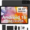 Android 16 Tablet 13 Pollici Octa Core 2.2GHz/36GB RAM 512GB ROM(TF 2TB) con