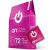 ON) ONsize Preservativi | Larghezza 72 mm | Confezione da 50 | premium ultra sottili | Con gel lubrificante al silicone | Spessore parete 0,07 mm | per Uomini