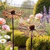 MIUUIPI Set di 2 decorazioni da giardino in metallo arrugginito, decorazione da giardino, decorazione per esterni, in acciaio Corten, per fioriere, terrazze, balconi