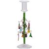 Portacandela Natalizio ad Albero di Natale in Vetro Decorato EDG Enzo De Gasperi - Ø 8 cm, H 20 cm