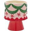 Vaso Grande in Ceramica a Caramella con Supporto EDG Enzo De Gasperi - Rosa, Verde e Rosso - Ø 18 x H 21 cm