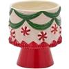 Vaso in Ceramica a Caramella con Supporto EDG Enzo De Gasperi - Rosa, Verde e Rosso - Ø 13 x H 15 cm