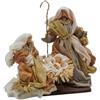 Natività Sacra Famiglia in Resina e Tessuto Sartoriale Avorio e Oro H 25 cm - EDG Enzo De Gasperi