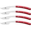 Set 4 Coltelli Pizza Napoli Lama 6,5 cm Manico Rosso Lucido - Coltellerie Berti