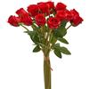 Bouquet di Rose con Foglie H 40 cm con 18 Fiori Rossi - EDG Enzo De Gasperi