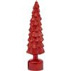 Decoro Natale Pino Twist in Vetro Rosso H 40,5 cm con Movimento e LED - EDG Enzo De Gasperi