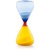 Clessidra in Vetro Bicolore Blu e Giallo Momentum Emò Italia - Ø 7 x H 17 cm