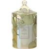 Candela Profumata in Vaso di Vetro Botanic Pagoda Gialla (520 gr) Fragranza Oud - Hervit Creations (Ø 9,5 x H 18 cm)