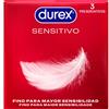 DUREX, DUREX CONDOMS DUREX - PRESERVATIVI SENSITIVE SUPER SOTTILE PER MAGGIORE SENSIBILITA' CONFEZIONE DA 3 UNITÀ