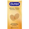 DUREX, DUREX CONDOMS DUREX - PRESERVATIVI REAL FEEL SENSAZIONE NATURALE DI CONTATTO SULLA PELLE CONFEZIONE DA 12 UNITÀ