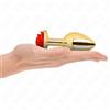 KINK, KINK PLEASURE PLUGS Plug Anale Con Rosa Rossa Grande In Acciaio Oro Rosa 10,2 Cm - Kink