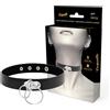COQUETTE ACCESSORIES, COQUETTE CHIC DESI Collare Bondage Regolabile Pelle Vegana Nero Doppio Anello - Coquette Chic Desire