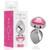 INTENSE, INTENSE ANAL TOYS, INTENSE TOYS Plug Anale Con Diamante Cuore Rosa Taglia M In Metallo 8x3,3 Cm - Intense