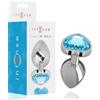 INTENSE, INTENSE ANAL TOYS, INTENSE TOYS Plug Anale Con Diamante Cuore Blu 7 Cm Taglia S In Metallo - Intense