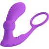PRETTY LOVE, PRETTY LOVE BOTTOM Anello Vibrante Multifunzione Con Plug Anale Viola Silicone Ricaricabile Telecomandato - Pretty Love