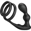 PRETTY LOVE, PRETTY LOVE MALE Anello Fallico Con Plug Anale Vibrante Telecomandato Nero Silicone Marshall - Pretty Love
