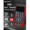 ZOYI ZT-703S Multimetro oscilloscopio 3 in 1 con display IPS da 3,5 pollici, 25000 conteggi, larghezza di banda 50MHZ a doppio canale, altezza 280MSa/s