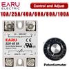 EARU Relè a Stato Solido EARU SSR-10VA/25VA SSR-40VA, Regolatore di Tensione AC 24V-380V, Potenziometro di Uscita, Controllore di Temperatura PID