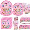 Hasbro Tema della famiglia dei cartoni animati Decorazione della festa di compleanno Set usa e getta Stoviglie Piatto Tovaglioli Tovaglia per forniture per doccia per bambini Puzzle