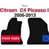 Wielganizator Tappetini anteriori in velluto per Citroen C4 Grand Picasso 7 posti (2006-2013) - Nero (2 pezzi) set di tappetini anteriori per auto