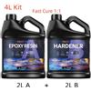 FUNEPOXY Resina Epossidica Trasparente AB - Kit 4L (2L A + 2L B) - Rapporto 1:1 per Volume, Alta Lucentezza per Arti e Mestieri Fai-da-te, Tavoli Effetto Fiume, Creazione di Gioielli e Colate