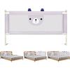 NONE 1 pz. Sponda per letto per bambini, regolabile in altezza, protezione anticaduta, orsetto, 175/200 cm x 100 x 26 cm