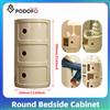 NONE Podofo Comodino Rotondo a 3 Livelli con Cassetti, Organizzatore Domestico, Tavolino Laterale, Armadietto Contenitore, Arredamento Moderno