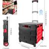 Carrello spesa pieghevole portatile da 35 litri con ruote e coperchio, carrello multifunzionale per la spesa, carrello a mano per campeggio all'aperto, shopping e uso domestico