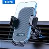 TOPK Supporto per telefono da auto TOPK, supporto per cellulare da cruscotto/parabrezza, a morsetto, per auto, mani libere, facile da installare, compatibile con tutti i telefoni da 4 a 7 pollici