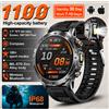 NONE Smartwatch Militare Uomo 1100mAh Standby 30G Chiamate Bluetooth Torcia Bussola 1,7" IP68 Orologio Fitness Android iOS