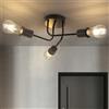cliheet Lampadario Industriale Vintage Nero a 3/4 Luci E27, Stile Retrò Rustico per Soggiorno, Sala da Pranzo, Cucina, Corridoio, Bar (Lampadine Non Incluse)